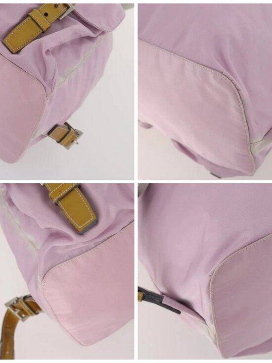 PRADA Backpack Nylon Pink Silver Auth LNZ309